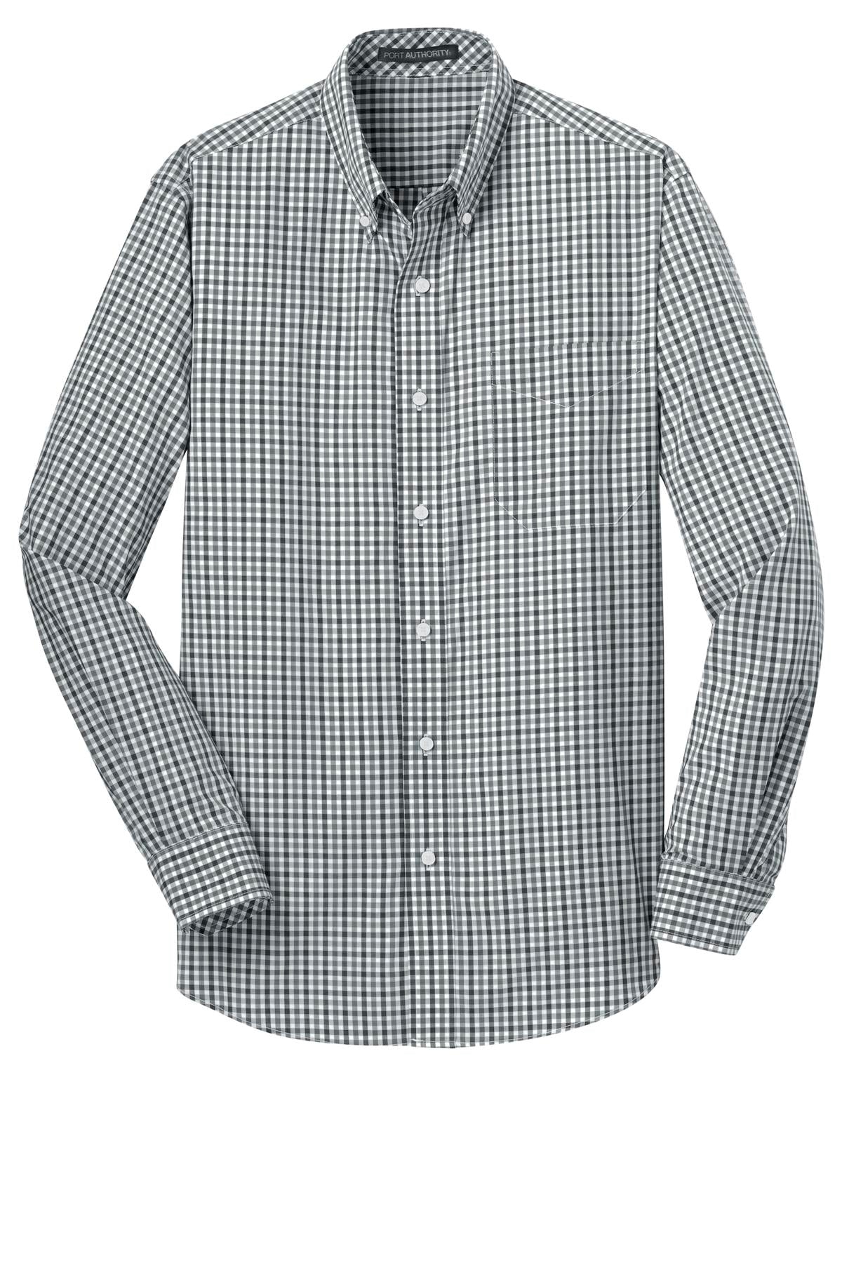 Port Authority Long Sleeve Gingham Easy Care Shirt.