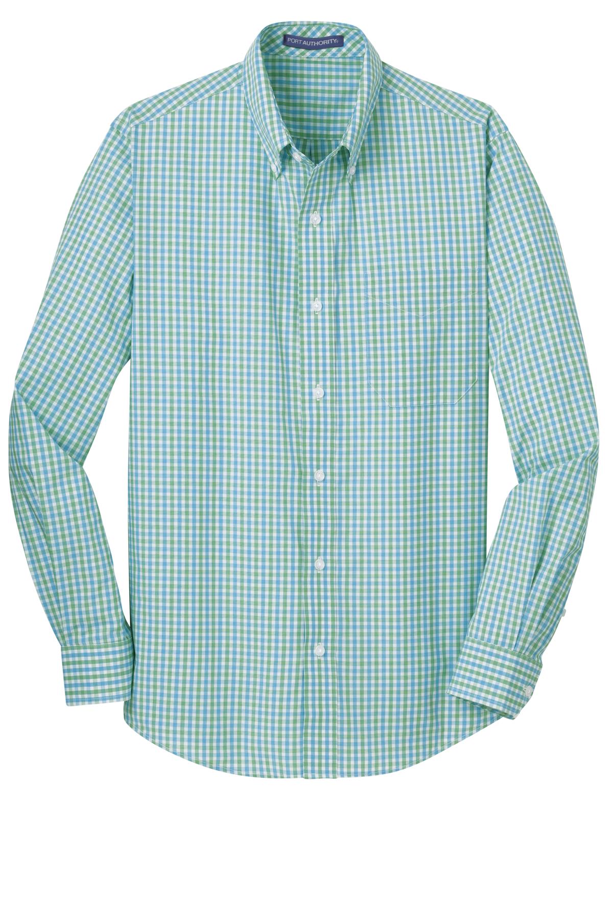 Port Authority Long Sleeve Gingham Easy Care Shirt.