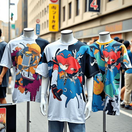 Oversized T-shirts with realistic modern streetwear look and eye catching design printed on them 