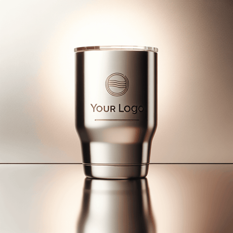 A Sleek Engraved Custom Tumbler with the wording Your Logo