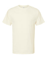 Beige Embroidery t-shirt on a white background