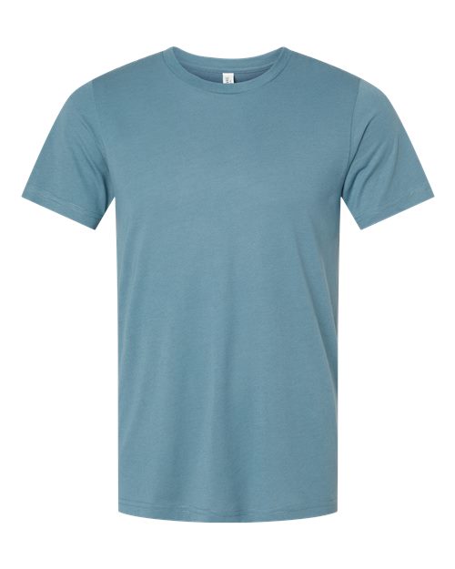 Plain blue Embroidery t-shirt on a white background