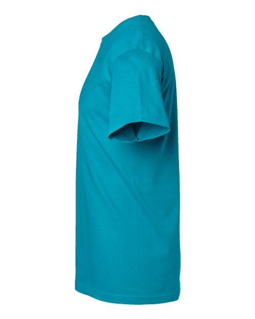Teal Embroidery t-shirt on a white background