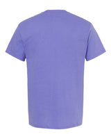 Purple Embroidery t-shirt on a white background