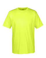 Neon green Embroidery t-shirt on a white background