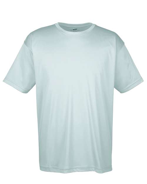 Plain white Embroidery t-shirt on a white background