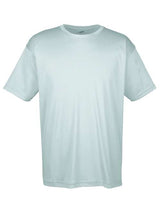 Plain white Embroidery t-shirt on a white background
