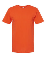 Orange  Embroidery t-shirt on a white background