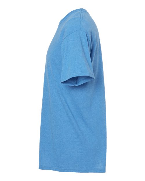 Blue Embroidery t-shirt on a white background