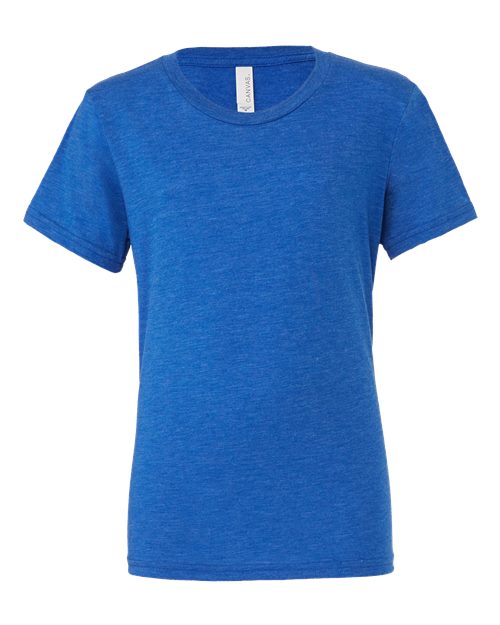 Blue Embroidery t-shirt on a white background