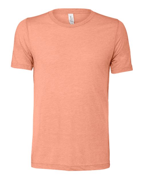 Peach-colored  Embroidery t-shirt on a white background