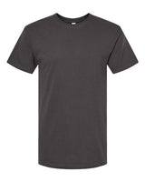 Plain black Embroidery t-shirt on a white background