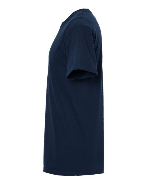 Navy blue Embroidery t-shirt on a white background