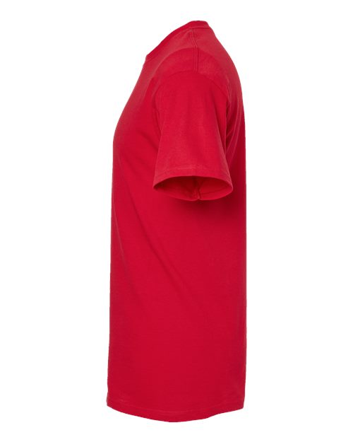 Red Embroidery t-shirt on a white background