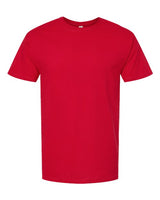 Red Embroidery t-shirt on a white background