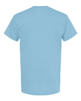 Light blue Embroidery t-shirt on a white background