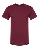 Maroon Embroidery  t-shirt on a white background