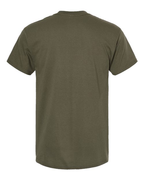Green Embroidery t-shirt on a white background