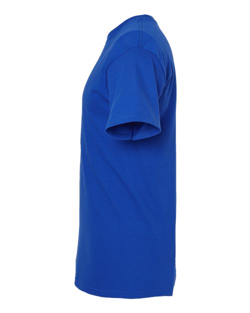 Blue Embroidery t-shirt on a white background