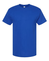 Blue Embroidery t-shirt on a white background