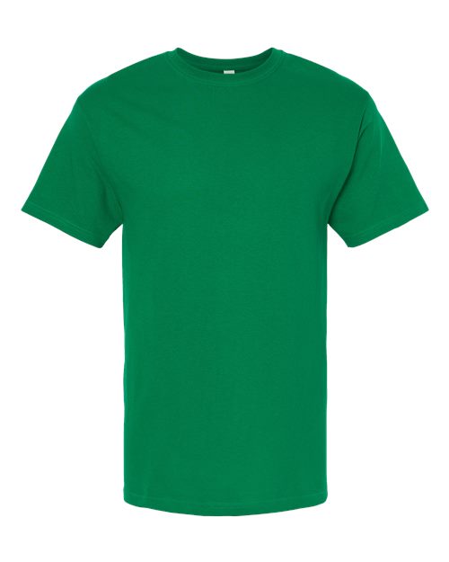 Green Embroidery t-shirt on a white background