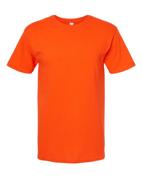 Orange Embroidery t-shirt on a white background