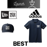 Imprint Connect- Design Yours Today. What's included:
-Adidas Performance Polo with your logo embroidered
-Your choice of a New Era Snapback Trucker Cap or Adidas Performance Cap with your logo embroidered        
 Art work fee + Free Shipping included in price!