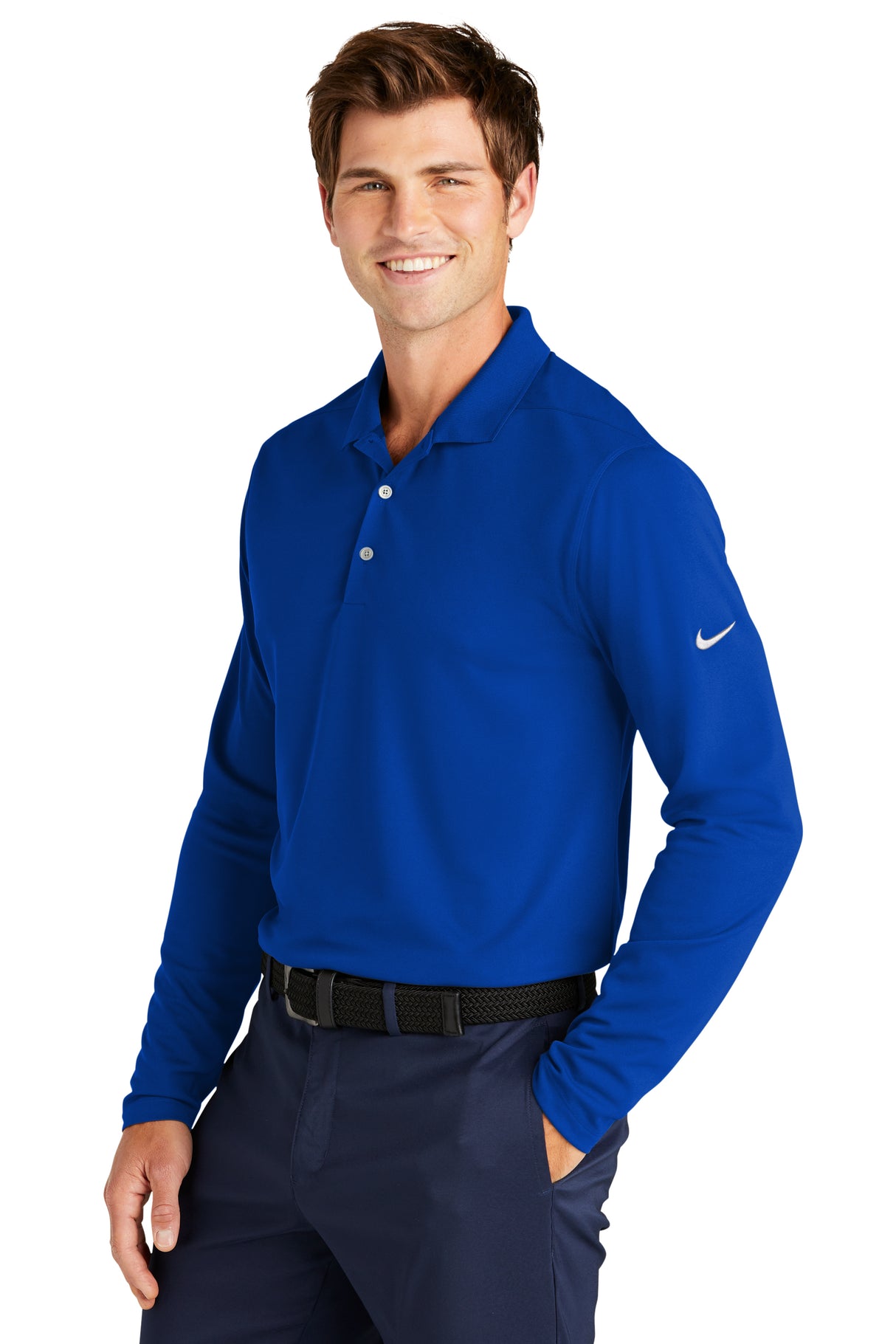 Nike Mens Dri-FIT Micro Pique 2.0 Long Sleeve Polo