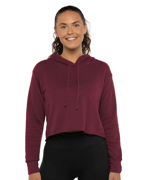 Next Level - Women's Laguna Sueded Raw Edge Crop Hoodie