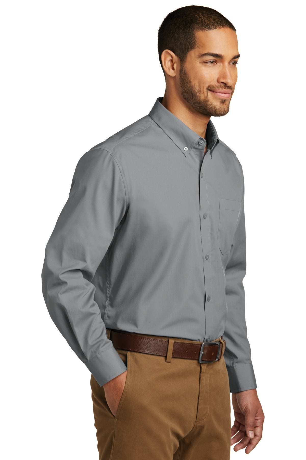 Port Authority Men's Long Sleeve Carefree Poplin Dress Shirt