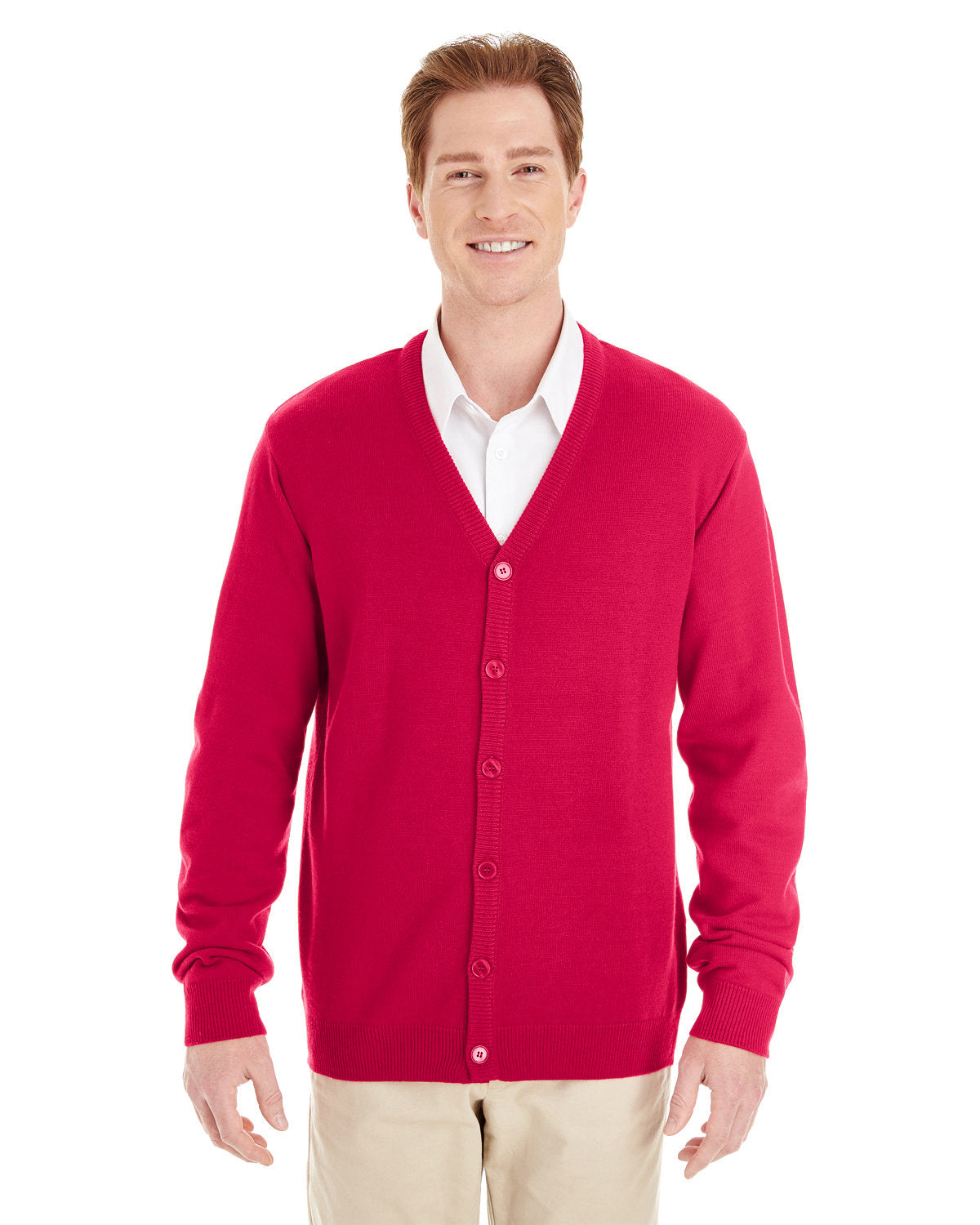 Harriton Men's Pilbloc V-Neck Button Cardigan Sweater