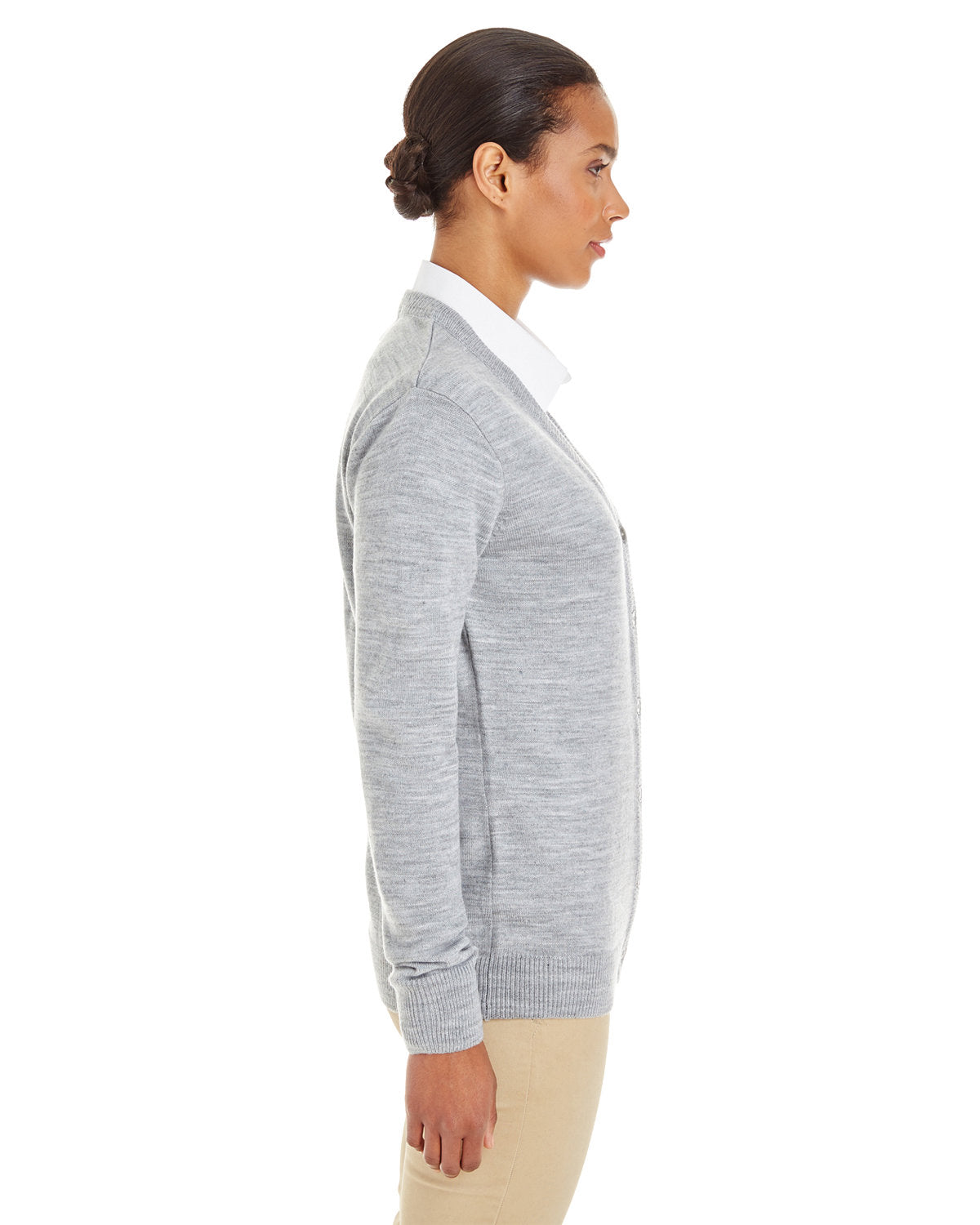 Harriton Ladies Pilbloc V-Neck Button Cardigan Sweater