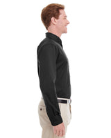 Harriton Men's Foundation Cotton Long-Sleeve Twill Shirt with Teflon™