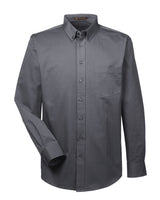 Harriton Men's Foundation Cotton Long-Sleeve Twill Shirt with Teflon™