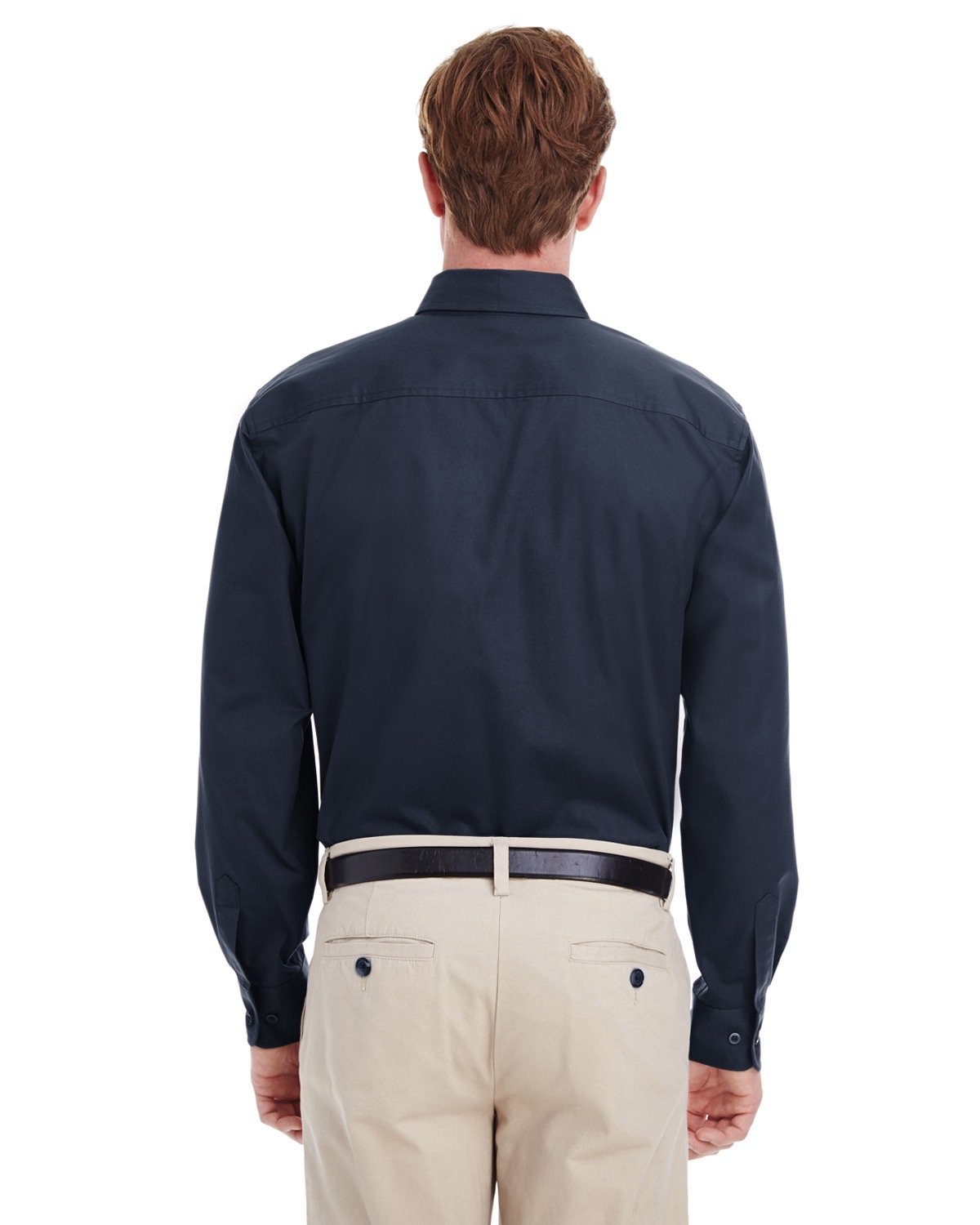 Harriton Men's Foundation Cotton Long-Sleeve Twill Shirt with Teflon™